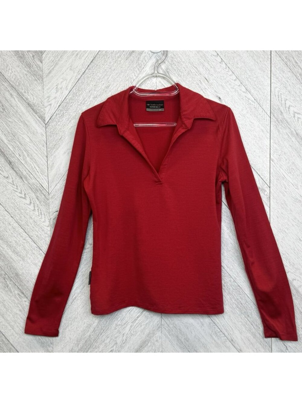 VTG Icebreaker Merino Superfine 190 Polo Base Layer Shirt Womens Medium